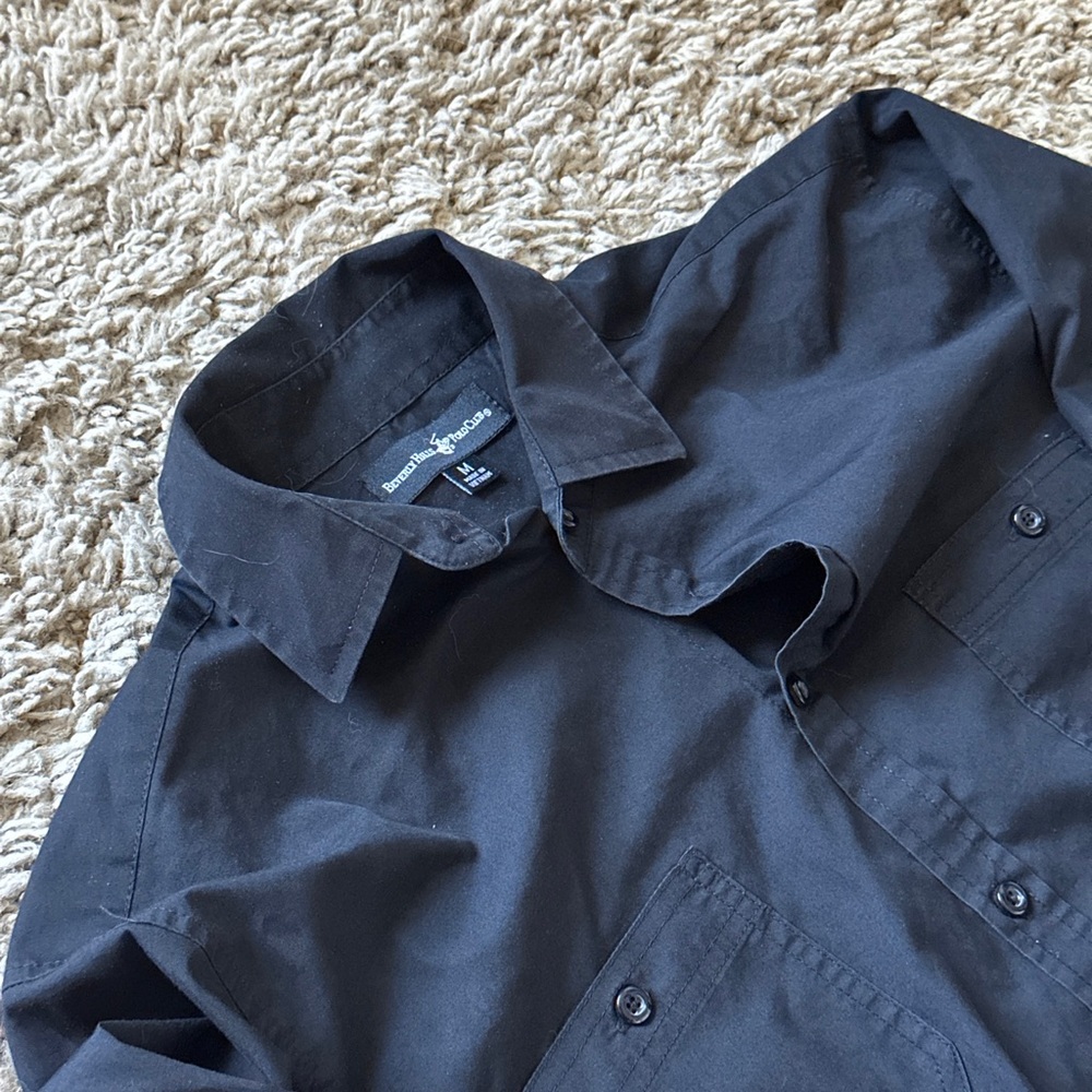 Beverly Hills Polo Club Men’s Button Up Shirt Cotton Black - Size Medium